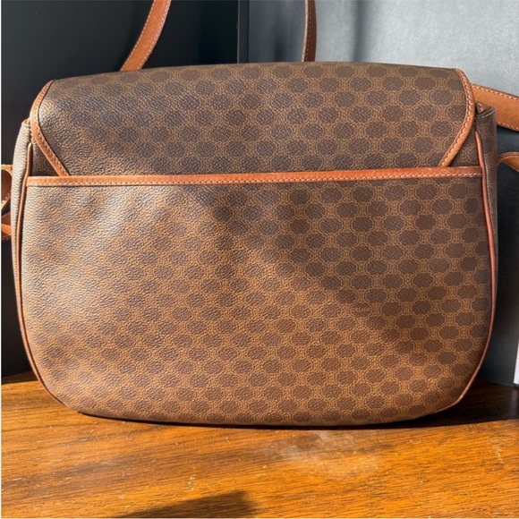 Celine Brown Patterned Crossbody Bag with Leather Trim - Picture 7 of 8